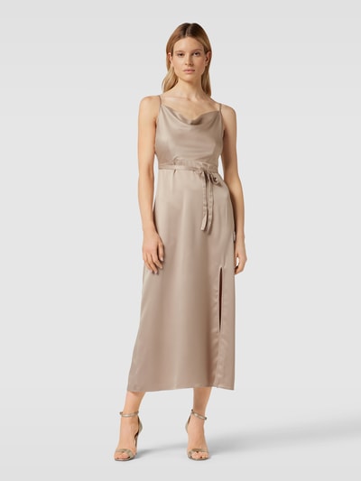 Vila Midikleid mit Taillengürtel Modell 'ELLIE' Beige 4