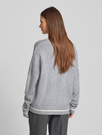 LIU JO SPORT Gebreide pullover met strass-steentjes Lichtgrijs gemêleerd - 5