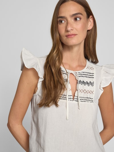 B.Young Top bluzkowy o kroju regular fit z wycięciem w kształcie łezki Złamany biały 3