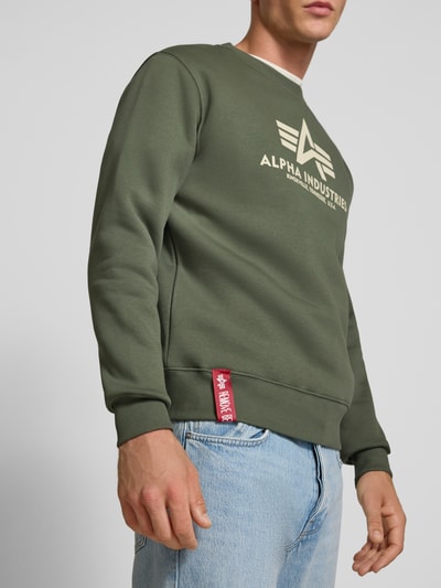 Alpha Industries Sweatshirt met labelprint Olijfgroen - 3