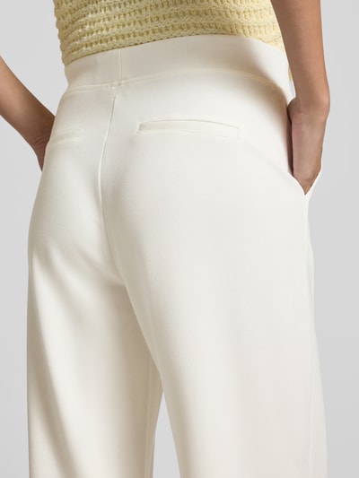 Milano Italy Straight fit stoffen broek van viscosemix Offwhite - 3