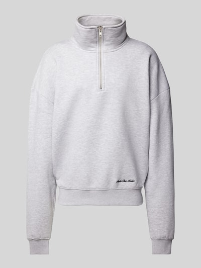 PROHIBITED Oversized Sweatshirt mit Label-Stitching Modell 'Clapham' Hellgrau 2