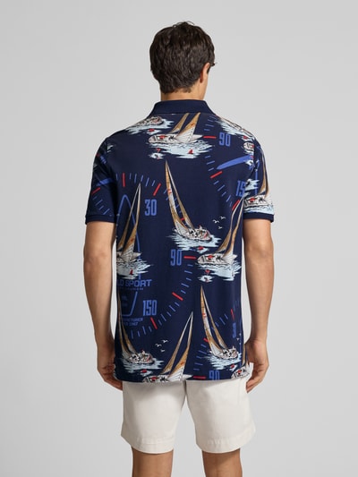 Polo Ralph Lauren Slim Fit Poloshirt im Allover-Look Marine 5