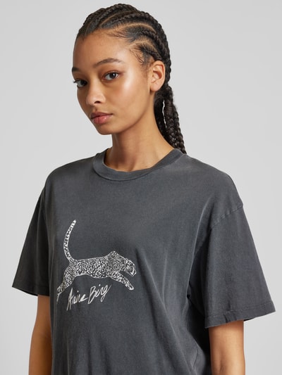 Anine Bing Oversized T-Shirt mit Label-Print Black 3