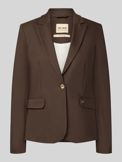 Produktfoto, Blazer aus Baumwoll-Mix Modell 'Blake' von MOS MOSH in Braun mit Klappentaschen, taillierter Passform, Reverskragen, 2-Knopf-Manschetten.