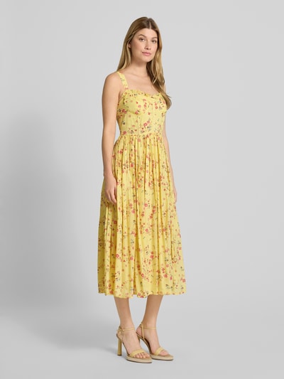 LACE & BEADS Cocktailkleid im Allover-Look Gelb 1