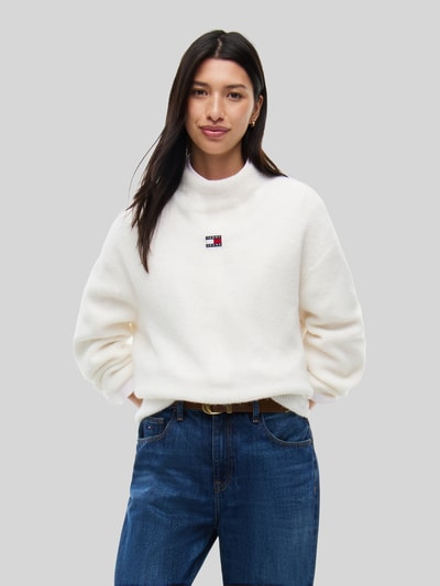 Tommy Jeans Relaxed Fit Pullover mit Alpaka-Anteil Weiss 4