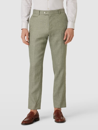 BOSS Spodnie o kroju regular fit z efektem melanżu model ‘Genius’ Limonkowy 4