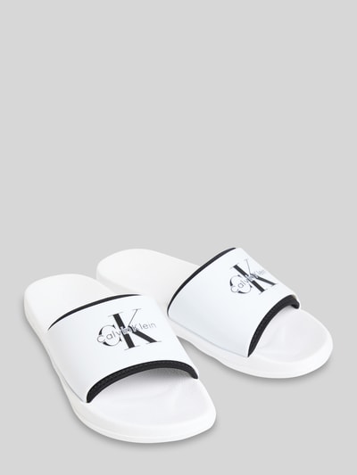 CK Calvin Klein Badeschuhe mit Logo Print Weiss 1