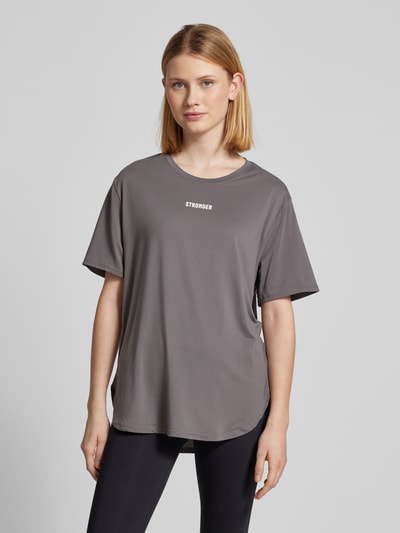 Stronger T-Shirt mit Label-Print Hellgrau 4