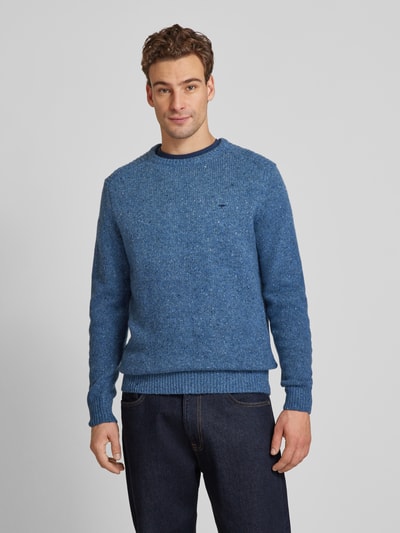 Fynch-Hatton Strickpullover aus Woll-Mix mit Rundhalsausschnitt Hellblau 4