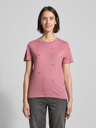 ICHI T-Shirt mit Motiv-Stitching Modell 'CAMINO' Rosa 4