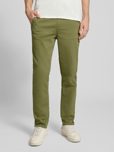 Blend Spodnie materiałowe o kroju slim fit z wpuszczanymi kieszeniami Model 'Thunder' Oliwkowy 4
