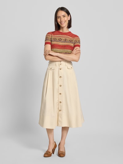 Lauren Ralph Lauren Midirock mit Knopfleiste Modell 'GILCHRIST' Beige 1