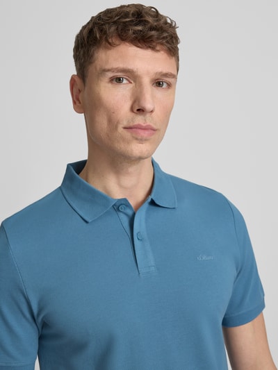 s.Oliver RED LABEL Koszulka polo z czystej bawełny o kroju regular fit Błękitny 3