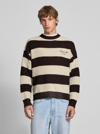 REVIEW Strickpullover mit Label-Stitching Ecru 4