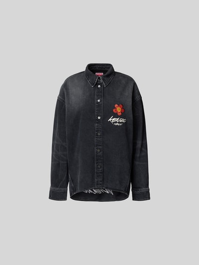 Kenzo Jeansbluse mit Knopfleiste Dunkelgrau 2