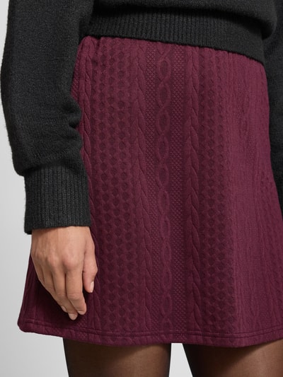 Vero Moda Ausgestellter Mini-Rock mit Strukturmuster Modell 'JANNI' Bordeaux 3
