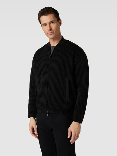 Emporio Armani Bomberjacke mit Allover-Label-Print Black 4