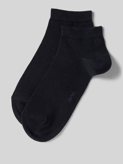 Produktfoto, Sokken met geribde boord in set van 2 van Falke, dames sokken van katoenmix met stretch, nauwsluitend model, donkerblauw.