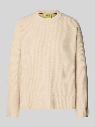 JJXX Oversized Strickpullover mit gerippten Abschlüssen Modell 'SIGGA' Beige 2