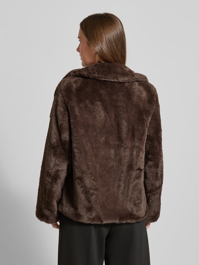 Jake*s Collection Jacke aus Kunstfell mit Reverskragen Dunkelbraun 5