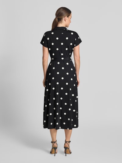 Oui Hemdblusenkleid im Allover-Look mit Bindegürtel Black 5