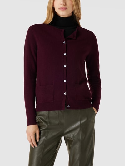 Christian Berg Woman Cardigan aus Kaschmir mit Eingrifftaschen Bordeaux Rot 4