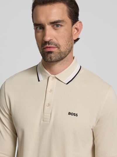 BOSS Green Regular fit poloshirt van puur katoen Offwhite - 3