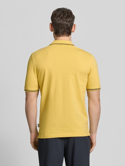 bugatti Regular Fit Poloshirt mit Logo-Stitching Hellgelb 5