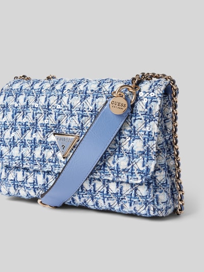 Guess Handtas met labelapplicatie, model 'GIULLY' Blauw - 3