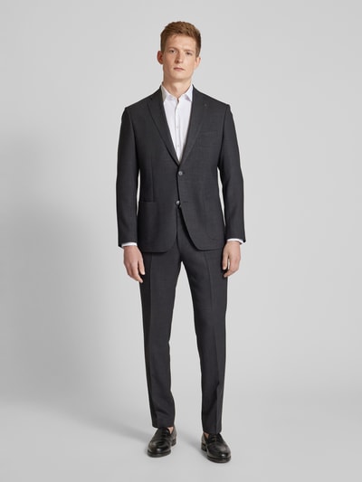 Roy Robson Modern fit pantalon met persplooien Zwart - 1