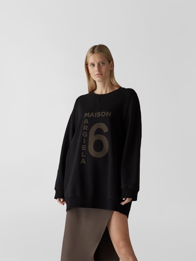 Maison Margiela Oversized Sweatshirt mit Brand-Print Schwarz 4