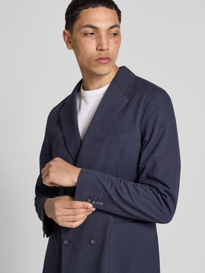 Officine Générale Regular Fit Sakko aus reiner Baumwolle Marine 3