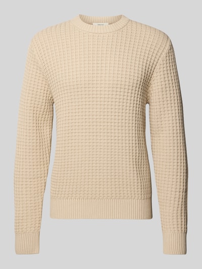 SELECTED HOMME Regular fit gebreide pullover van puur biologisch katoen, model 'TOM' Beige - 2