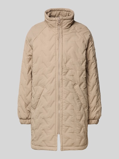 FREE/QUENT Regular fit lange jas met opstaande kraag, model 'Crown' Taupe - 2