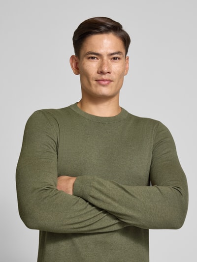 MCNEAL Strickpullover mit Kaschmir-Anteil Oliv Melange 3