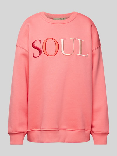 Smith and Soul Bluza o kroju oversized z wyhaftowanym logo Mocnoróżowy 2