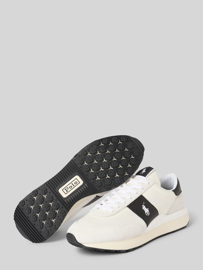 Polo Ralph Lauren Sneakers van leermix met logostitching, model 'Train' Wit - 4