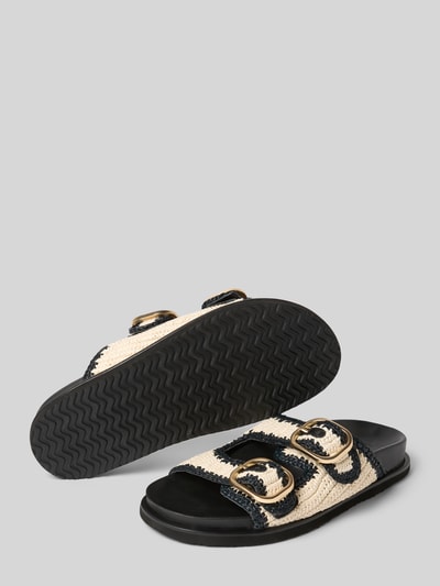 INUOVO Slides in Flecht-Optik Black 4