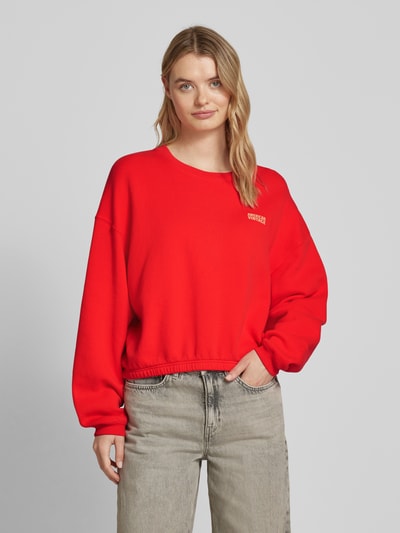 American Vintage Sweatshirt mit Label-Print Modell 'IZUBIRD' Rot 4