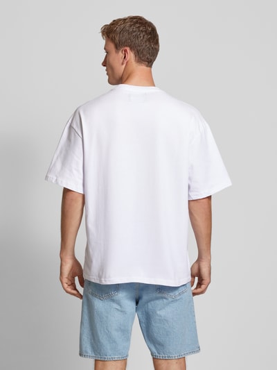 PEQUS Oversized T-Shirt mit Label-Print Weiss 5