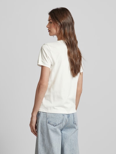 Tom Tailor T-Shirt mit Label-Print Ecru 5