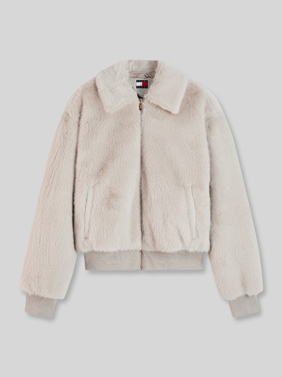 Tommy Jeans Teddyjacke mit Reißverschluss Ecru 2