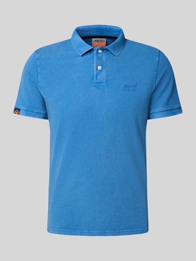 Superdry Regular fit poloshirt met labelstitching Koningsblauw - 2