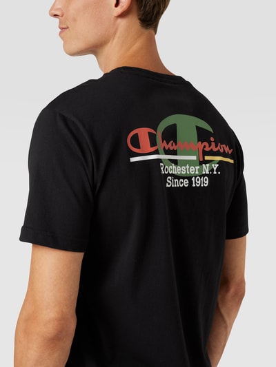 CHAMPION T-Shirt mit Label-Stitchings Schwarz 3
