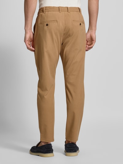 MCNEAL Tapered fit stoffen broek met elastische band Camel - 5