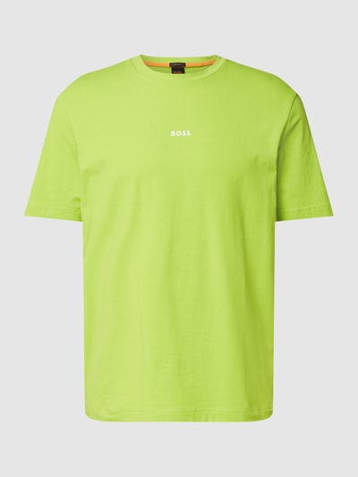 BOSS Orange T-shirt met labelprint, model 'TCHUP' Lichtgroen - 2