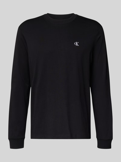 Calvin Klein Jeans Bluzka z długim rękawem i wyhaftowanym logo Czarny 2