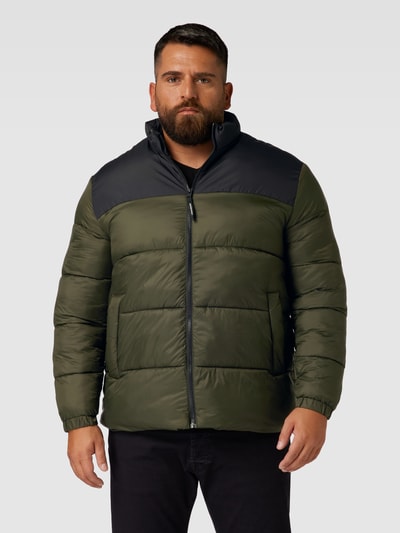 Jack & Jones Plus Kurtka pikowana PLUS SIZE dwukolorowa model ‘TOBY’ Ciemnozielony 4